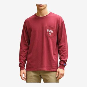 Champion Florida State Long Sleeve POCKET Tee XXL Garnet Red Seminoles T-Shirt